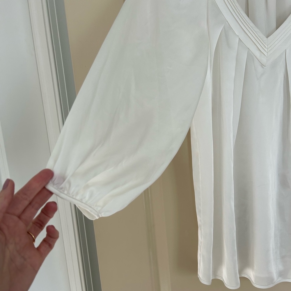 Grace Elements Flowy White Blouse. Full Balloon S… - image 3